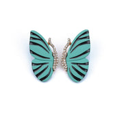 Blue Enamel & Cubic Zirconia 18K Gold-Plaed Butterfly Stud Earrings