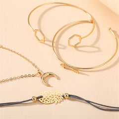 18K Gold-Plated Moon Charm Bracelet Set