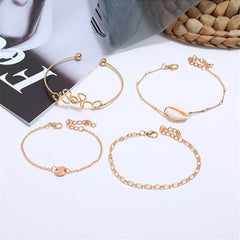 Shell & 18K Gold-Plated Charn Bracelet Set
