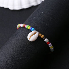 Teal Multicolor Howlite & Shell Charm Anklet