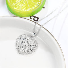 Silver-Plated Filigree Heart Pendant Necklace