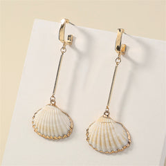 White Shell & 18K Gold-Plated Drop Earrings