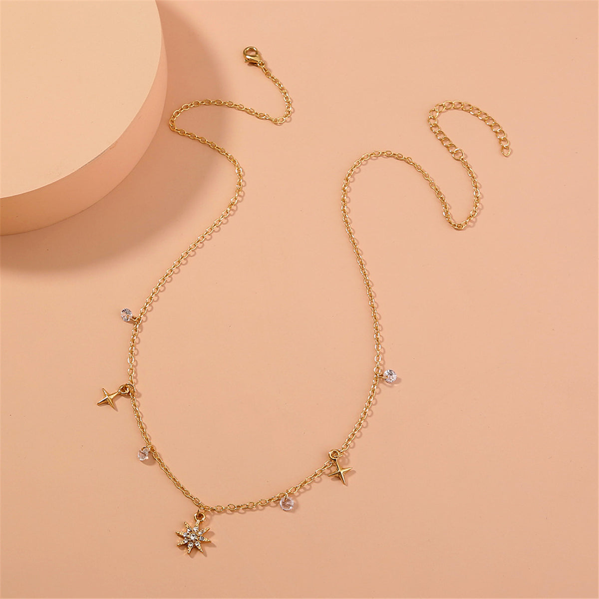 Cubic Zirconia & 18K Gold-Plated Celestial Station Necklace