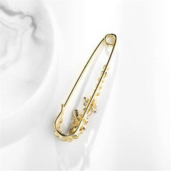 Cubic Zirconia & Enamel 18K Gold-Plated Butterfly Pin Brooch