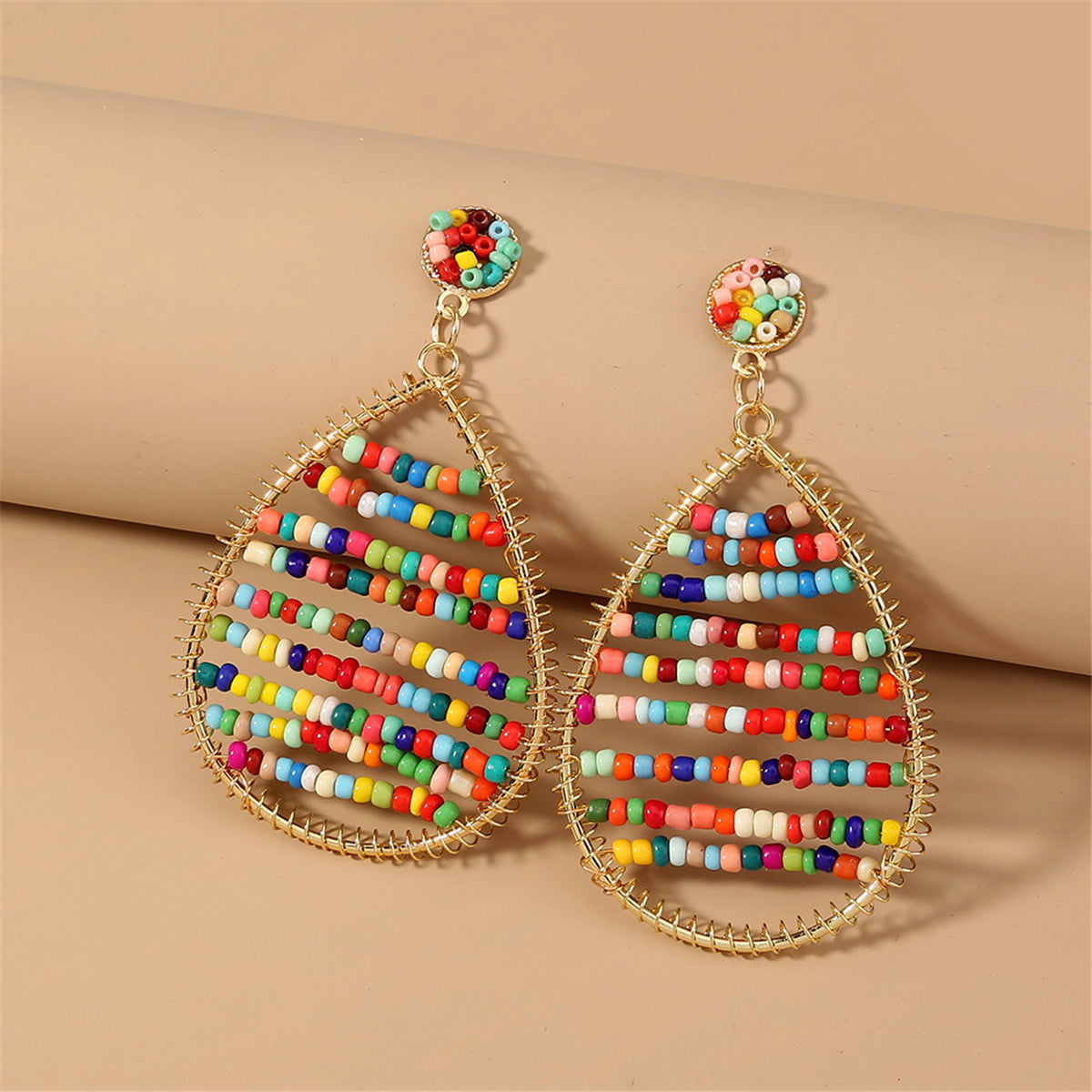 Multicolor Howlite & 18K Gold-Plated Drop Earrings
