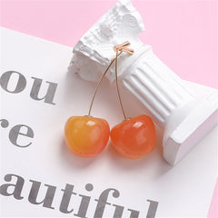 Peach & Yellow Resin Cherry Ear Jackets