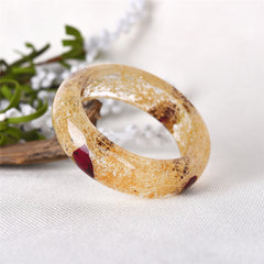 Red & Natural Dried Flower Bangle