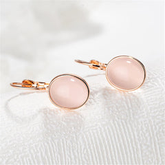 Cat's Eye & 18K Rose Gold-Plated Lever-Back Earrings