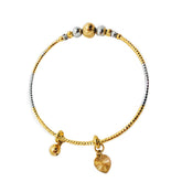 Two-Tone Adjustable Charm Bangle