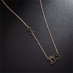 Cubic Zirconia & 18K Rose Gold-Plated 'I Do' Pendant Necklace