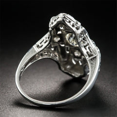 Crystal & Platinum-Plated Cross Ring - streetregion