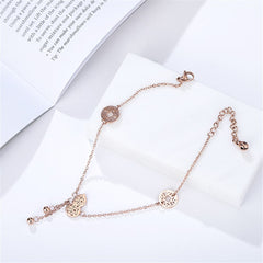 18K Rose Gold-Plated Calabash & Coin Charm Anklet