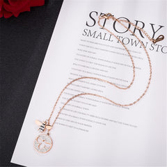 cubic zirconia & 18k Rose Gold-Plated Pendant Necklace - streetregion