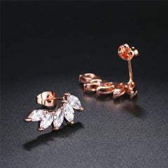 Crystal & 18k Rose Gold-Plated Angel's Wing Ear Climbers - streetregion