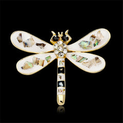 Cubic Zirconia & 18K Gold-Plated Dragonfly Brooch