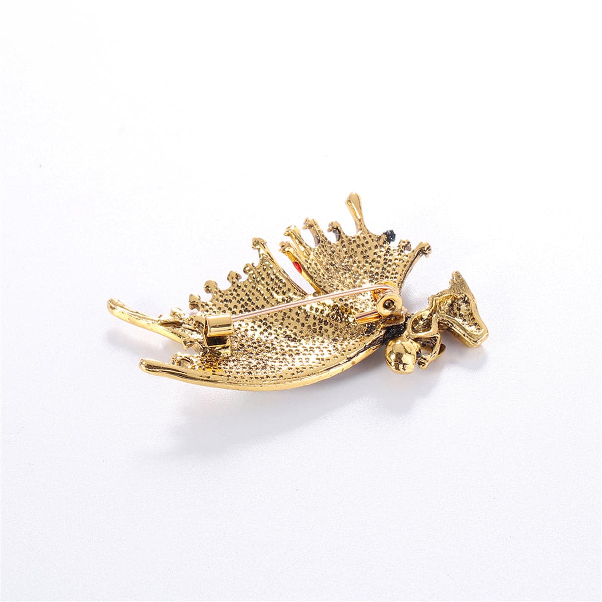 Green Enamel and 18K Gold-Plated Butterfly Fairy Brooch, gold brooch pin, vintage-inspired design, styled look