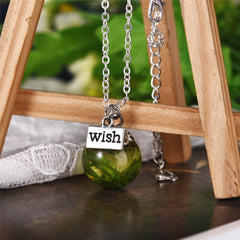 Balloon Vine & Resin Wish Pendant Necklace