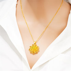 24K Gold-Plated Rose Pendant Necklace