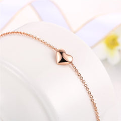 18k Rose Gold-Plated Heart Bracelet - streetregion