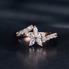 Crystal & Cubic Zirconia Clover Ring