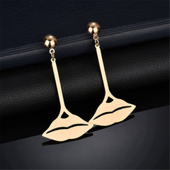 18k Gold-Plated Lips Drop Earrings - streetregion