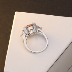 Champagne Crystal & Silvertone Oval-Cut Ring - streetregion