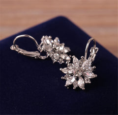 Crystal & Silver-Plated Snowflake Leverback Earrings