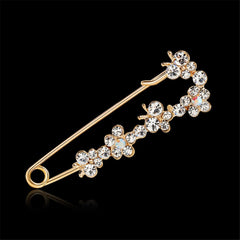 Cubic Zirconia & 18K Gold-Plated Linking Butterfly Pin Brooch