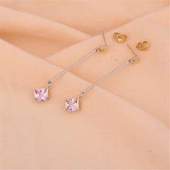 Princess Crystal & Two-Tone Drop Earrings - streetregion