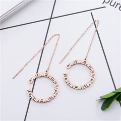 18K Rose Gold-Plated 'Can'T Live Without' Hoop Threader Earrings