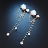 Pearl & 18K Gold-Plated Chain Ear Jackets