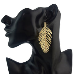 18k Gold-Plated Leaves Drop Earrings - streetregion