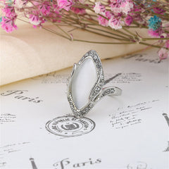 Pear Cateye & Cubic Zirconia Band Ring