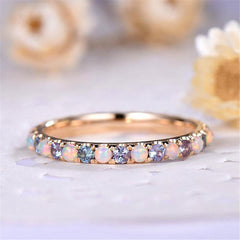 Pink Opal & cubic zirconia Ring - streetregion
