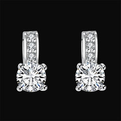 Cubic Zirconia & Silver-Plated Square Drop Earrings - streetregion