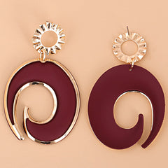 Red Enamel & 18K Gold-Plated Rattan Drop Earrings