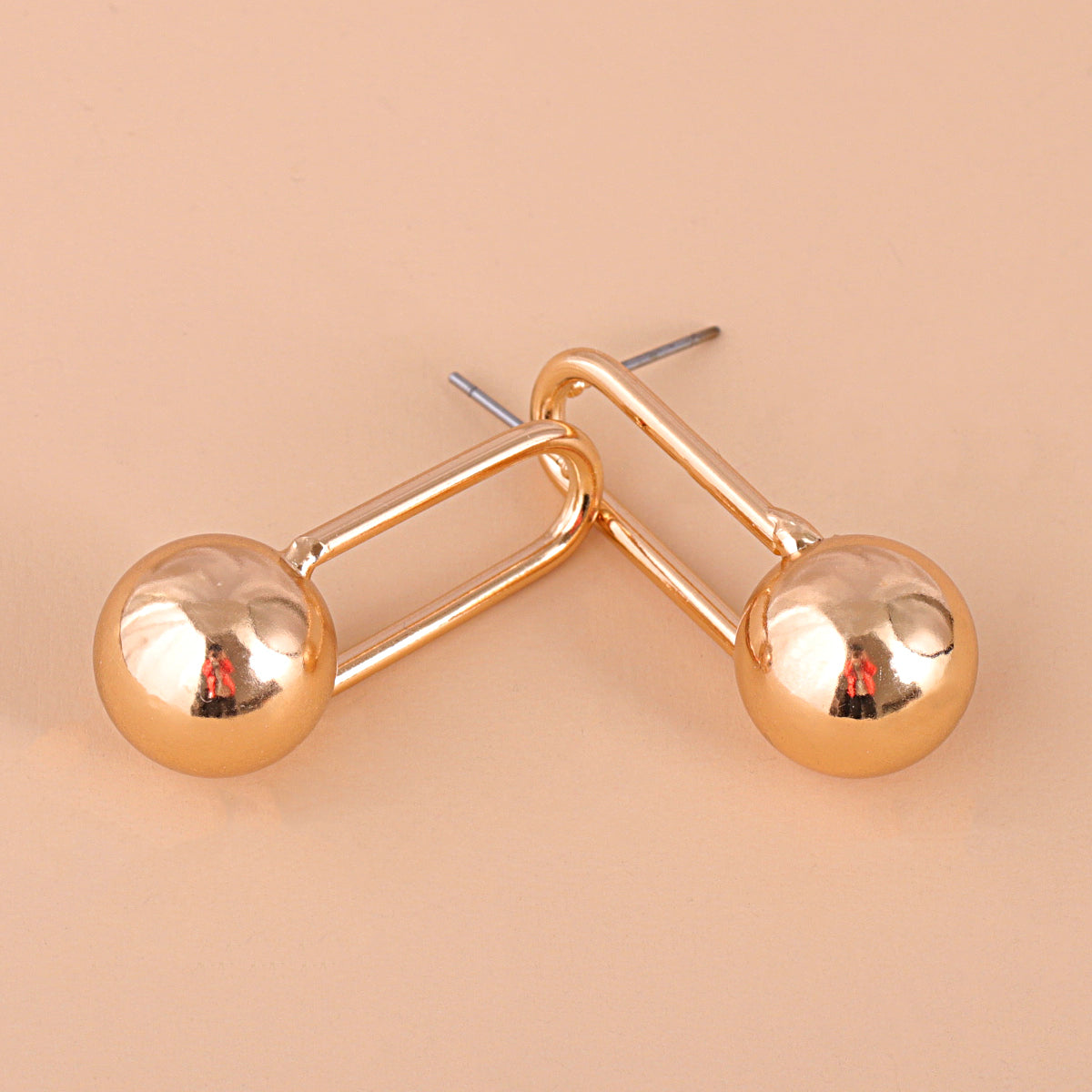 18K Gold-Plated Pin and Ball Drop Earrings, gold drop earrings for women, everyday style, lifestyle look
