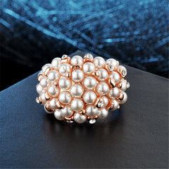 cubic zirconia & Imitation Pearl Promise Ring - streetregion