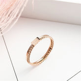 18K Rose Gold-Plated 'Love' Rope-Band Ring