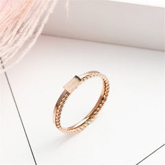 18K Rose Gold-Plated 'Love' Rope-Band Ring