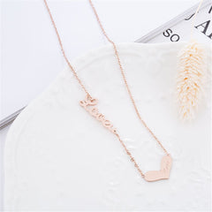 18k Rose Gold-Plated 'Love' Heart Pendant Necklace - streetregion