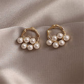 Pearl & 18K Gold-Plated Round Branch Stud Earrings