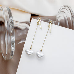 Pearl & 18K Gold-Plated Heart Ear Jackets