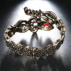 Red Resin & Cubic Zirconia 18K Gold-Plated Botany Bangle