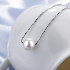 Pearl & Silver-Plated Pendant Necklace