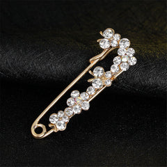 Cubic Zirconia & 18K Gold-Plated Linking Butterfly Pin Brooch