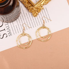 18K Gold-Plated Stacked Twist Hoop Drop Earrings