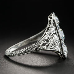 Blue Crystal & Fine Silver-Plated Eternity Ring - streetregion