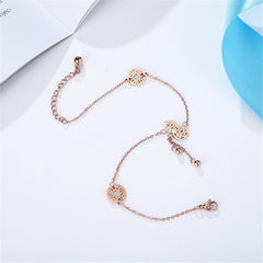 18K Rose Gold-Plated Calabash & Coin Charm Anklet