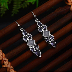 Purple Crystal & Opal Princess Drop Earrings - streetregion